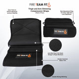 Fire Team Fit Arm & Thigh Trimmers for Men & Women – Adjustable Size, Tight Grip, Patented D-Ring Fastening System – Slimming Wraps to Lose Fat & Cellulite - Increase Heat & Sweat Production
