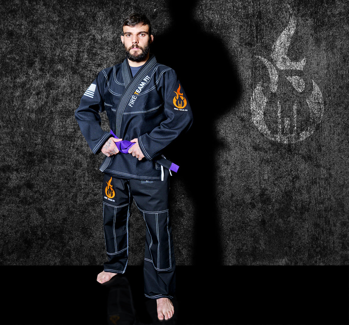 Fire Team Fit BJJ Gi, Jiu Jitsu Gi, Mens and Womens Kimono, Preshrunk, Brazilian Jiu Jitsu Gi with Free White Belt